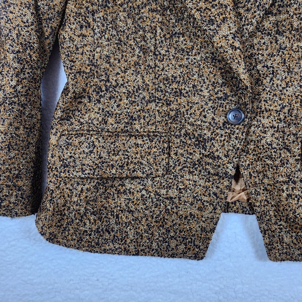 Linda Allard Ellen Tracy Women Wool Blend Blazer Sz 14 Textured Brown Old Money - Picture 5 of 10